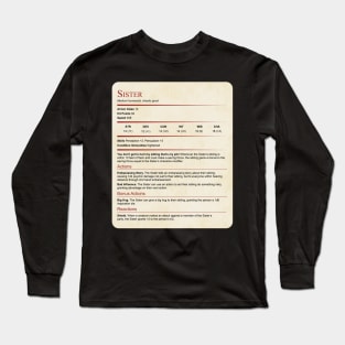 D&D Sister Stat Block Long Sleeve T-Shirt